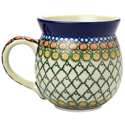 Polish Pottery 11 oz. Bubble Mug. Hand made in Poland. Pattern U81 designed by Teresa Liana.