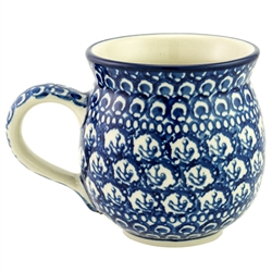 Polish Pottery 11 oz. Bubble Mug. Hand made in Poland. Pattern U210 designed by Irena Maczka.