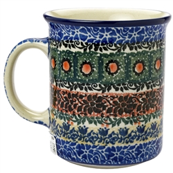 Polish Pottery 8 oz. Everyday Mug. Hand made in Poland. Pattern U3122 designed by Teresa Liana.
