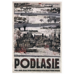 Podlasie, Polish Promotion Poster designed by artist Ryszard Kaja. It has now been turned into a post card size 4.75" x 6.75" - 12cm x 17cm.