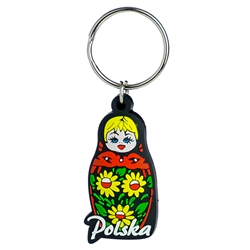Attractive rubber key chain featuring a Polish Matrioshka Doll.