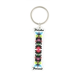 Attractive rubber key chain featuring a beautiful Lowicz floral pattern.