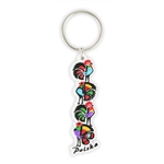 Attractive rubber key chain featuring a Lowicz rooster pattern.