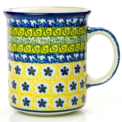 Polish Pottery 8 oz. Everyday Mug. Hand made in Poland. Pattern U480 designed by Jolanta Okraska.