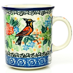 Polish Pottery 8 oz. Everyday Mug. Hand made in Poland. Pattern U3738 designed by Maria Starzyk.