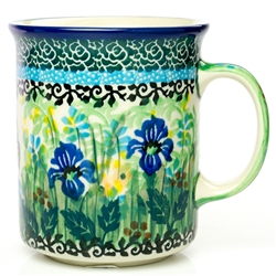 Polish Pottery 8 oz. Everyday Mug. Hand made in Poland. Pattern U2210 designed by Teresa Liana.