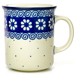 Polish Pottery 8 oz. Everyday Mug. Hand made in Poland and artist initialed.