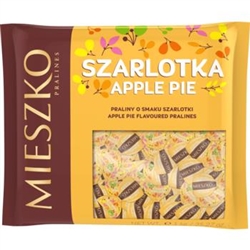 It doesn't get any more Polish than these dessert chocolate pralines. Dark chocolate shells (49%) filled with real apples and cinnamon. Minimum 70 individually wrapped pieces in a bag.