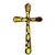 Hand made in Gdansk, the beautiful cross is made with natural Baltic amber embedded in an artistic cross. Size approx 5.5" x 3". Ready to hang.