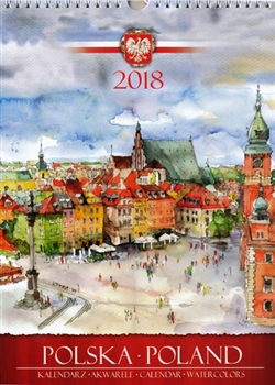 This beautiful large format spiral bound wall calendar features the works of Polish artist Katarzyna Tomala. 15 scenes from around the county in watercolours.