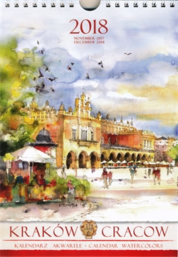 This beautiful small format spiral bound wall calendar features the works of Polish artist Katarzyna Tomala. 15 scenes from the city of Cracow in watercolours. Includes all Polish holidays and names days in Polish.