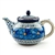 Polish Pottery 40 oz. Teapot. Hand made in Poland. Pattern U408 designed by Jacek Chyla.