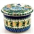 Polish Pottery 4.5" European Butter Crock. Hand made in Poland. Pattern U2555 designed by Krystyna Deptula.