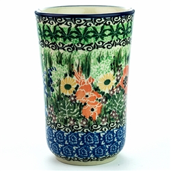 Polish Pottery 11 oz. Tumbler. Hand made in Poland. Pattern U3985 designed by Maria Starzyk.