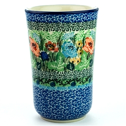 Polish Pottery 11 oz. Tumbler. Hand made in Poland. Pattern U4120 designed by Teresa Liana.