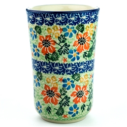 Polish Pottery 11 oz. Tumbler. Hand made in Poland. Pattern U2682 designed by Barbara Makiela.