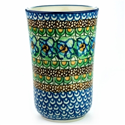 Polish Pottery 11 oz. Tumbler. Hand made in Poland. Pattern U151 designed by Maryla Iwicka.