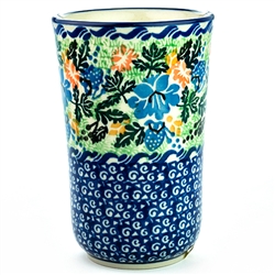 Polish Pottery 11 oz. Tumbler. Hand made in Poland. Pattern U2502 designed by Zofia Supernak.