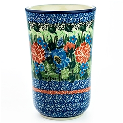 Polish Pottery 11 oz. Tumbler. Hand made in Poland. Pattern U3977 designed by Teresa Liana.