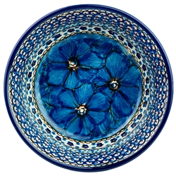 Polish Pottery 6" Cereal/Berry Bowl. Hand made in Poland. Pattern U408 designed by Jacek Chyla.