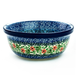 Polish Pottery 6" Cereal/Berry Bowl. Hand made in Poland. Pattern U3980 designed by Teresa Liana.