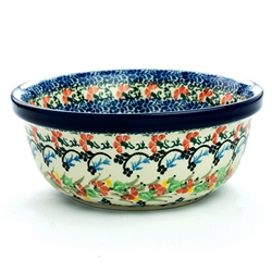 Polish Pottery 6" Cereal/Berry Bowl. Hand made in Poland. Pattern U3968 designed by Teresa Liana.