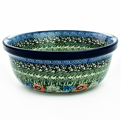 Polish Pottery 6" Cereal/Berry Bowl. Hand made in Poland. Pattern U2637 designed by Maria Starzyk.