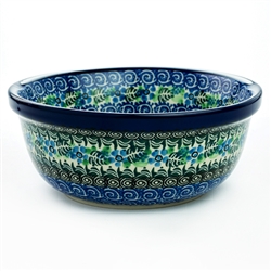 Polish Pottery 6" Cereal/Berry Bowl. Hand made in Poland. Pattern U2515 designed by Maria Starzyk.