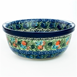 Polish Pottery 6" Cereal/Berry Bowl. Hand made in Poland. Pattern U4010 designed by Teresa Liana.