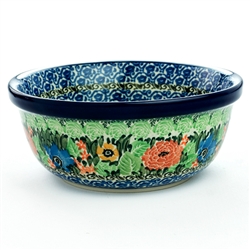 Polish Pottery 6" Cereal/Berry Bowl. Hand made in Poland. Pattern U4016 designed by Maria Starzyk.