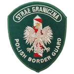 Genuine Polish Border Guard shoulder patch. Sew on patch. Size approx 4" x 3.75". Made In Poland.