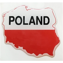 Map Of Poland On A Raised Dye Cut Pliable Sticker