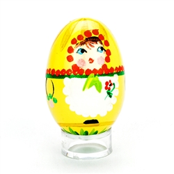 These beautiful wooden eggs are hand painted and feature a Polish maiden. Chicken egg size. Made In Poland. Hand painted so no two are exactly alike.