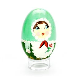 These beautiful wooden eggs are hand painted and feature a Polish maiden. Chicken egg size. Made In Poland. Hand painted so no two are exactly alike.