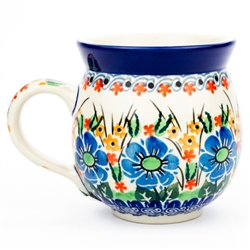 Polish Pottery 11 oz. Bubble Mug. Hand made in Poland. Pattern U1747 designed by Maria Starzyk.