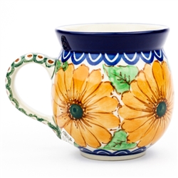 Polish Pottery 11 oz. Bubble Mug. Hand made in Poland. Pattern U740 designed by Lucyna Lenkiewicz.