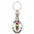 Colorful Polish Metal Keychain and clip with swivel center. Size approx 3.5" x 1.25"