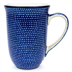 Polish Pottery 17 oz. Bistro Mug. Hand made in Poland. Pattern U1123 designed by Maria Ciszewska.