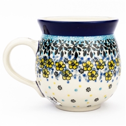 Polish Pottery 11 oz. Bubble Mug. Hand made in Poland. Pattern U4764 designed by Teresa Liana.