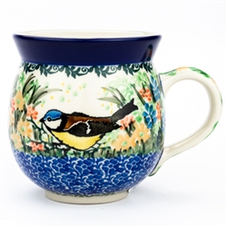 Polish Pottery 11 oz. Bubble Mug. Hand made in Poland. Pattern U3132 designed by Teresa Liana.