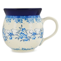 Polish Pottery 11 oz. Bubble Mug. Hand made in Poland and artist initialed.