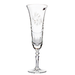 &#8203;Polish hand-cut crystal champagne glass with a delightful pinwheel design.&#8203;
&#8203;Size - 9" (23cm) tall x 3" (7.5cm) diameter at top