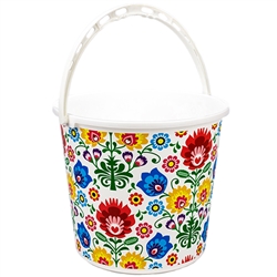 10 Liter (2.5 gallons) capacity plastic pail.  Size approx 9.75" x 12" diameter at the top.  Please note that due to the size of this item Fedex  2 Day and Next Day delivery will incur additional charges.  Please include a contact number we may use to con