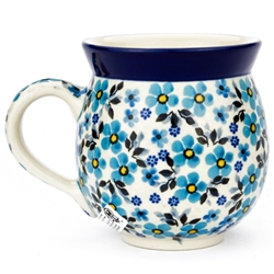 Polish Pottery 11 oz. Bubble Mug. Hand made in Poland. Pattern U4773 designed by Teresa Liana.