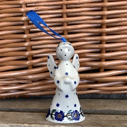 Polish Pottery 4" Hanging Angel Figurine. Hand made in Poland and artist initialed.