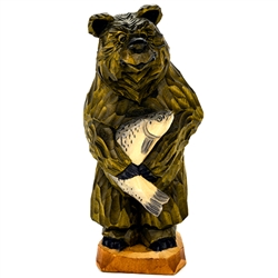 Beautiful hand carved Polish bear with his just caught tasty meal!!