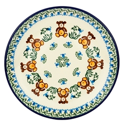 Polish Pottery 8" Dessert Plate. Hand made in Poland and artist initialed.