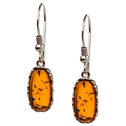 Elegant blocks of honey amber framed in sterling silver. Size ap