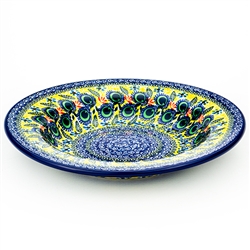 Polish Pottery 9.5" Soup / Pasta Plate. Hand made in Poland. Pattern U2317 designed by Karolina Sliwinska.