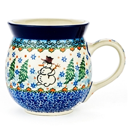 Polish Pottery 16 oz. Bubble Mug. Hand made in Poland. Pattern U4661 designed by Teresa Liana.